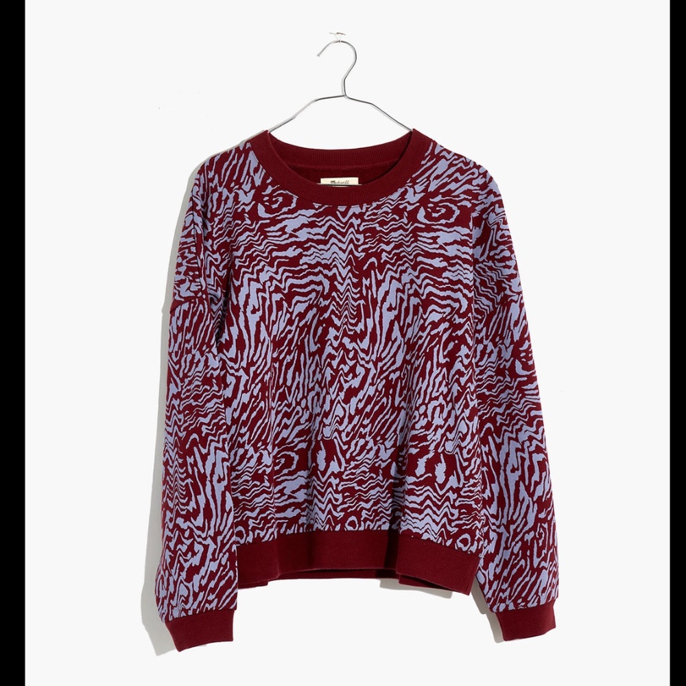 Madewell NWOT (Re)sourced Cotton Oversized Sweatshirt in Tigerized Print